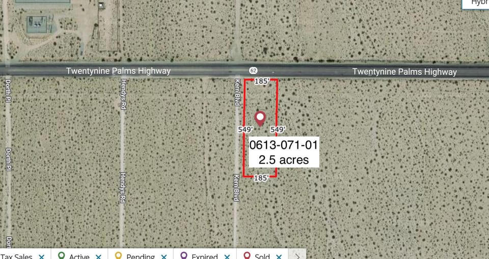 2.5 Acres On Hwy 62 Near Kern Boulevard